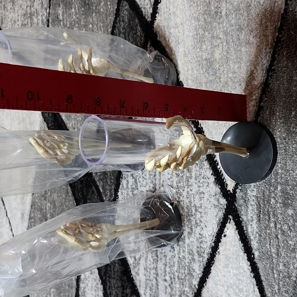 HALLOWEEN SPIDERS SKELETON FLUTE GLASSES MINI PUMPKIN LANTERNS DECORATION BUNDLE - Picture 6 of 16